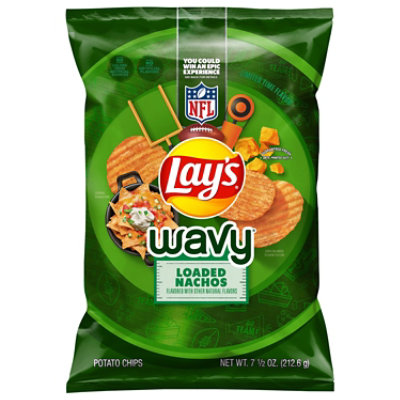 Lay's Wavy Loaded Nachos Potatoe Chips - 7.5 Oz - Image 2