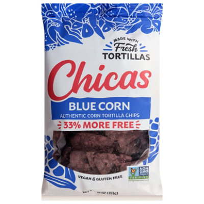 Chicas Tortilla Chips Blue Corn 10oz - 10 OZ - Image 1