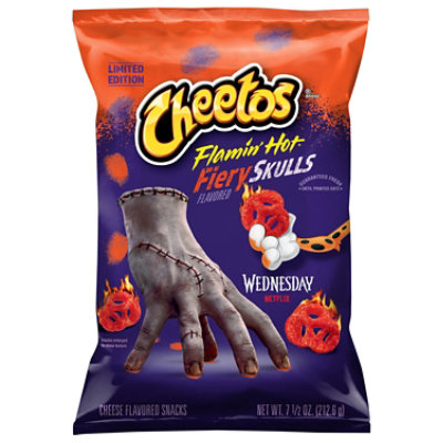 Cheetos Flamin' Hot Fiery Skulls Cheese Flavored Snacks - 7.5 Oz