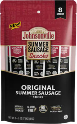 Johnsonville Original Summer Sausage Snack Sticks 8 Oz - 8 OZ - Image 1
