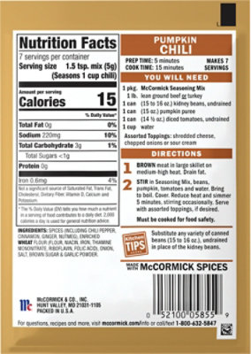 Mccormick Pumpkin Chili 12 Count 1.25 Ounce - 12-1.25 OZ - Image 5