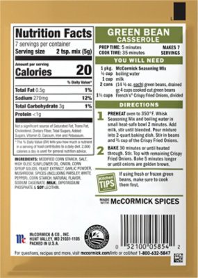 Mccormick Green Bean Casserole 12 Count 1.25 Ounce - 12-1.25 OZ - Image 5