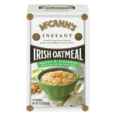 McCann's Instant Irish Oatmeal - Apples & Cinnamon - 12 Boxes Total (12.3 oz Per Box) - Image 1