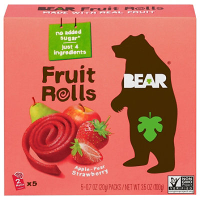 BEAR Fruit Rolls Strawberry Multipack - 5 - 0.7 oz (Pack of 6) - Image 1
