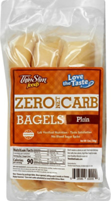 Thinslim Foods Low Carb Bagels - Plain - 6 Packs Total (12 oz Per Pack) - Image 1