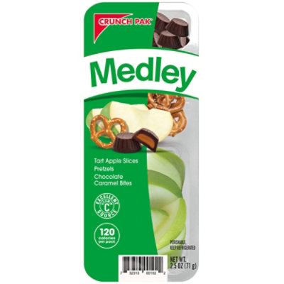 Crunch Pak Medley With Sliced Sweet Apples Pretzels And Chocolate Caramel Bites 2.5oz - 2.5 OZ - Image 1