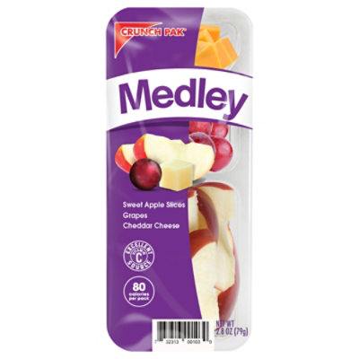 Crunch Pak Medley With Sliced Sweet Apples Grapes And Cheddar Cheese 2.8oz - 2.8 OZ - Image 1
