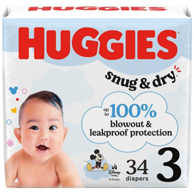 Huggies Snug & Dry Baby Diapers, Size 3 (16-28 lbs) - 34 Count - Image 1
