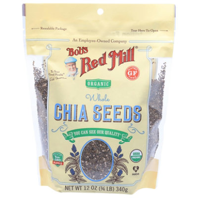 Bob's Red Mill Organic Gluten Free Chia Seeds - 12 Oz (Pack of 5) - Image 1