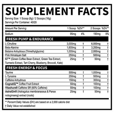 Fresh Supplements Pre-Workout Mother Pucker 40 Servings - Image 2