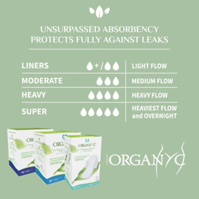 ORGANYC Heavy Flow Pads 10 Count Pack of 6 - Image 3