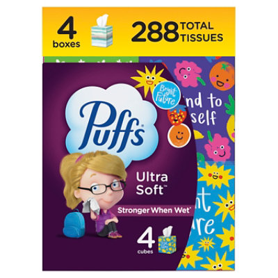 Puffs Ultra Soft 4x72ct Cube - 288 CT - Image 1