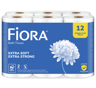 Fiora Double Rolls 12 Pack Bath Tissue Unscented - 12 RL - Image 1