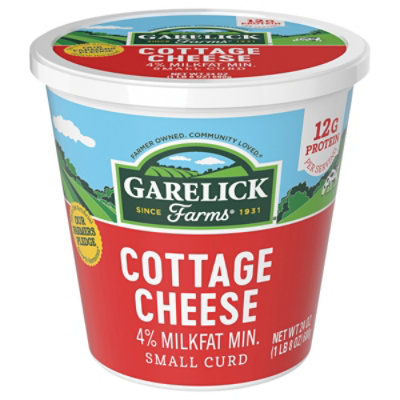 Garelick Farms Cottage Cheese 4% Small Curd , 24 Oz - 24 OZ - Image 1