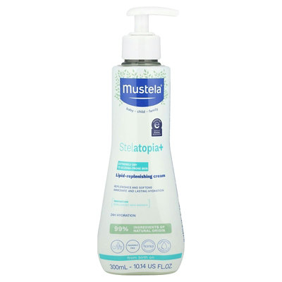 Mustela Family, Stelatopia LipidReplenishing Cream, Extremely Dry to EczemaProne Skin, 10.14 fl oz (300 ml) - Image 1