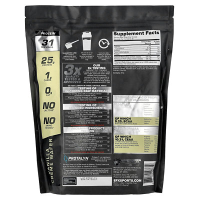 EFX Sports Protalyn Whey Protein Isolate, Vanilla Creme Wafer, 2 lb (907 g) - Image 2