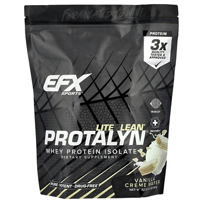 EFX Sports Protalyn Whey Protein Isolate, Vanilla Creme Wafer, 2 lb (907 g) - Image 1