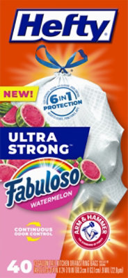 Hefty Ultra Strong Ds Tall Kitchen Bags Wastebags 13 Gallon White Fabuloso Watermelon 40 Ct - 40 CT - Image 4