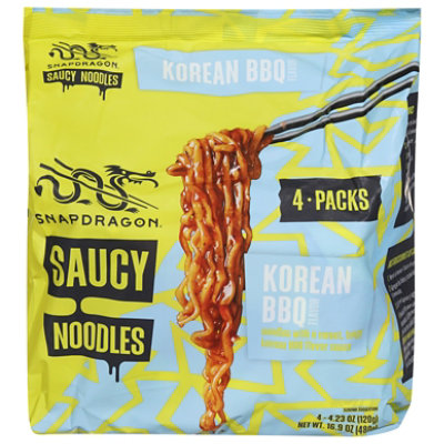 Snapdragon Noodles Saucy Bbq Korean 4pk - 16.9 OZ