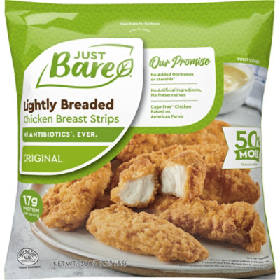 Just Bare Lightly Breaded Chicken Breast Strips 36 Oz - 36 OZ - Image 1