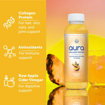 Aura Collagen Protein Pineapple Ginger - 10 Oz - Image 3