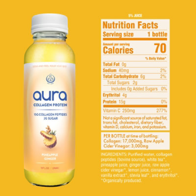 Aura Collagen Protein Pineapple Ginger - 10 Oz - Image 4