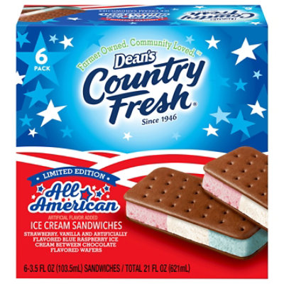 Dean's Country Fresh Limited Edition Featured Flavor Ice Cream Sandwiches 6-3.5 Fz - 6-3.5FZ - Image 4