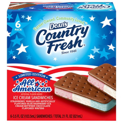 Dean's Country Fresh Limited Edition Featured Flavor Ice Cream Sandwiches 6-3.5 Fz - 6-3.5FZ - Image 1
