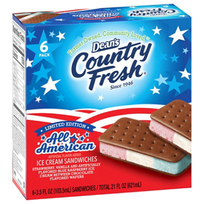 Dean's Country Fresh Limited Edition Featured Flavor Ice Cream Sandwiches 6-3.5 Fz - 6-3.5FZ - Image 4