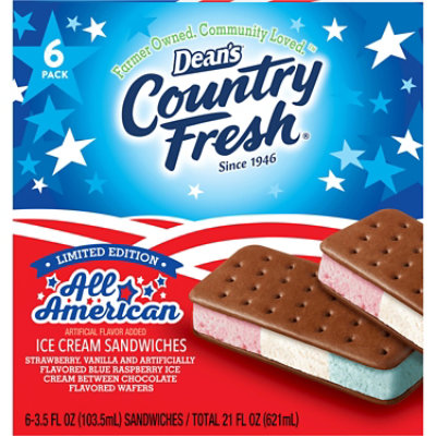 Dean's Country Fresh Limited Edition Featured Flavor Ice Cream Sandwiches 6-3.5 Fz - 6-3.5FZ - Image 3