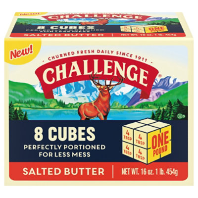 Challenge Salted Butter Cubes , 8-2 Oz Cubes, 16 Oz - 16 OZ - Image 1