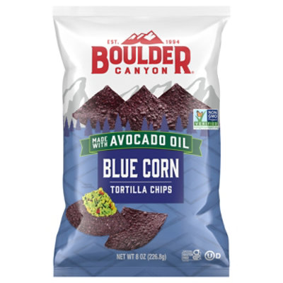 Boulder Canyon Tortilla Chips Blue Corn 8oz - 8 OZ - Image 1