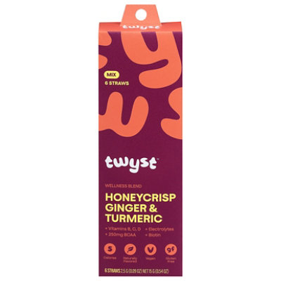 Twyst Wellness Powder Blend Straw Honeycrisp Apple Ginger Turmeric 6ct Box - 6-2.5 GR - Image 1