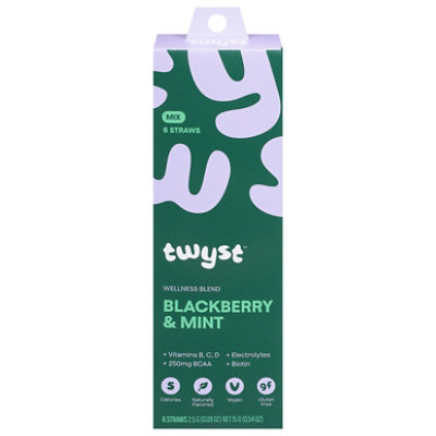 Twyst Wellness Powder Blend Straw Blackberry Mint 6ct Box - 6-2.5 GR - Image 1