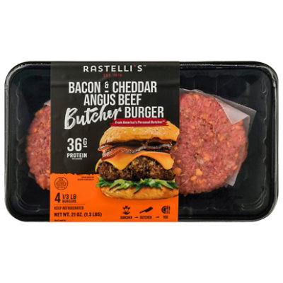 Rastelli's Angus Beef Burger Bacon Cheddar - 5.33 OZ - Image 1
