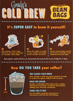 Gradys Cold Brew Coffee Bean Bags Box - 8 OZ - Image 5