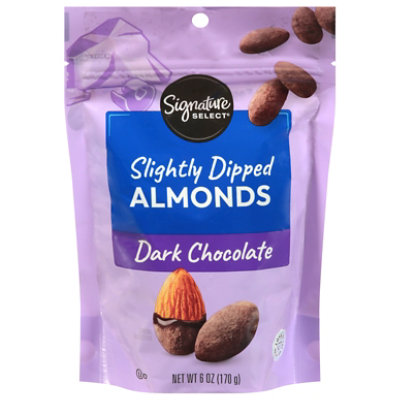 Signature Select Slightly Dipped Dark Chocolate Almonds 6 Oz - 6 OZ