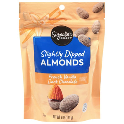 Signature Select Slightly Dipped French Vanilla Dark Chocolate Almonds 6 Oz - 6 OZ - Image 1