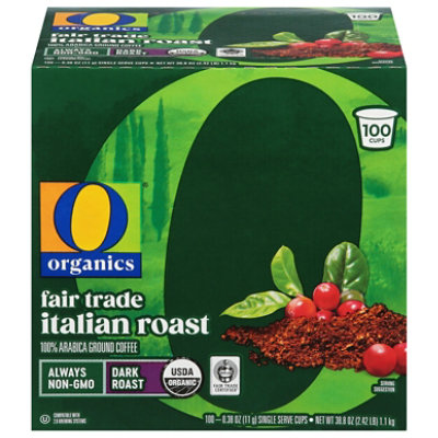 O Organic Italian Roast Coffee Pods - 100 Count