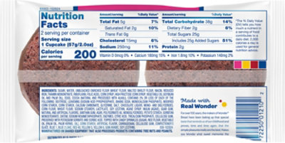 Wonder Cream Filled Chocolate Cupcake 2 Count - 4 OZ - Image 5