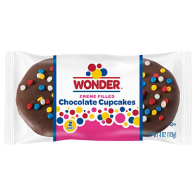 Wonder Cream Filled Chocolate Cupcake 2 Count - 4 OZ - Image 1