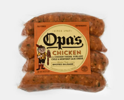 Opas Chicken Sausage With Poblano Chile And Monterey Jack Cheese - 16 OZ - Image 2