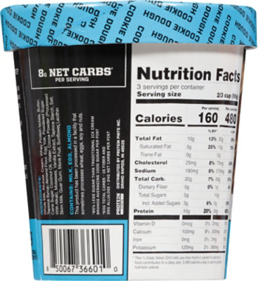 Protein Pints Ice Cream 30g Protein Cookie Dough - 16 OZ - Image 5