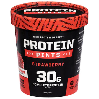 Protein Pints Ice Cream 30g Protein Strawberry - 16 OZ - Image 1