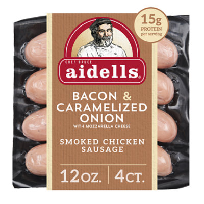 Aidells Bacon & Caramelized Onion With Mozzarella Cheese Smoked Chicken Sausage 12 Oz - 12 OZ - Image 1