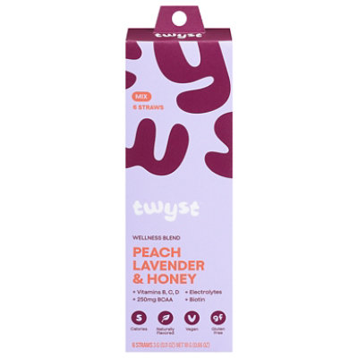 Twyst Wellness Powder Blend Straw Peach Lavender Honey 6ct Box - 6-3 GR - Image 2