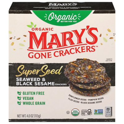 Marys Gone Crackers Seaweed Black Sesame 4oz - 4 OZ - Image 2