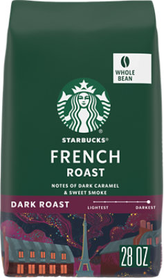 Starbucks French Roast Whole Bean Coffee 28oz Bag - 28 OZ - Image 1