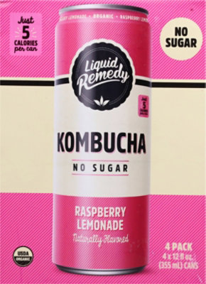 Remedy Kombucha Raspberry Lemonade 4-12fz - 4-12 FZ - Image 6