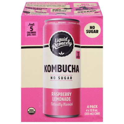 Remedy Kombucha Raspberry Lemonade 4-12fz - 4-12 FZ - Image 1